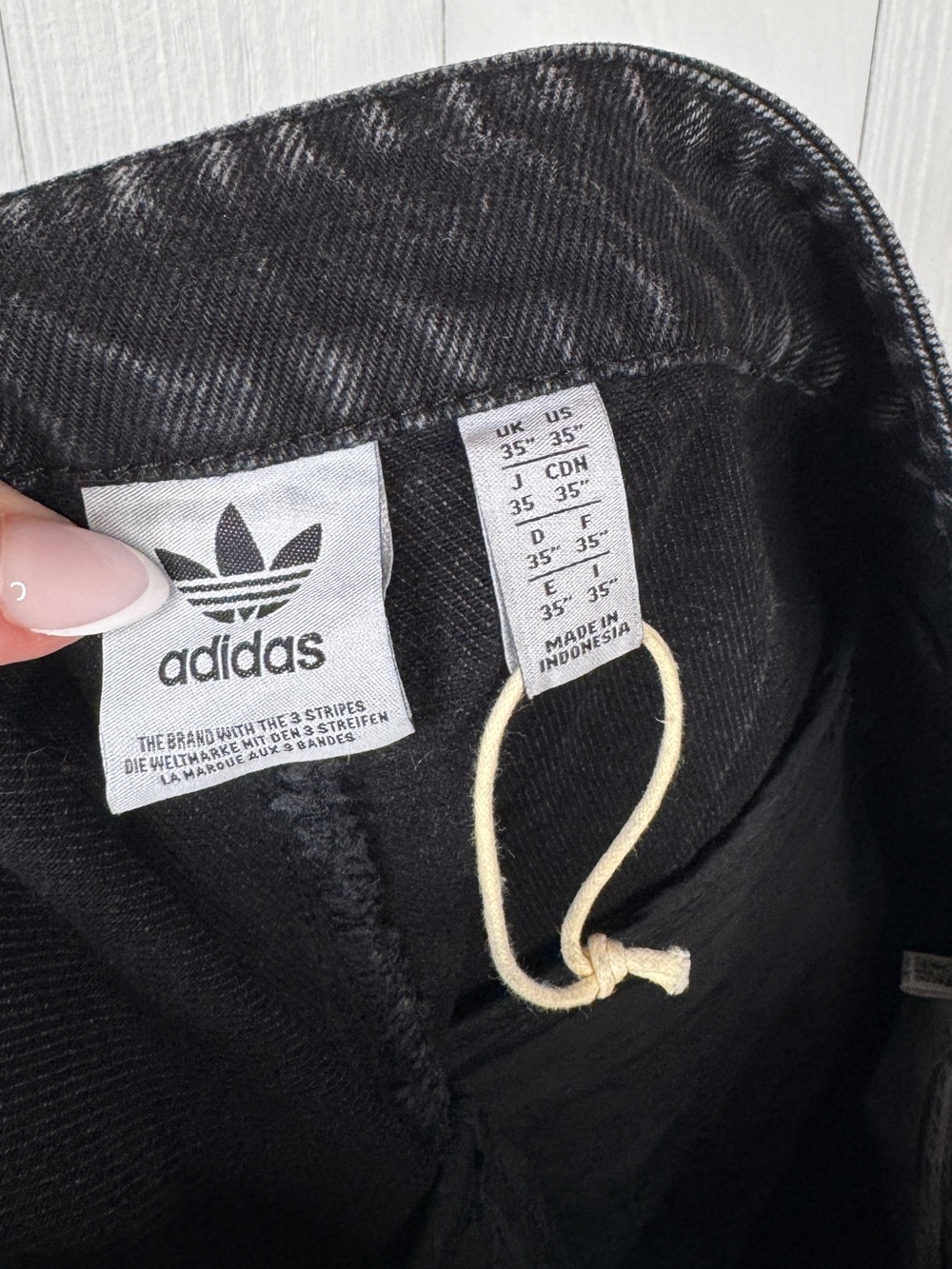 adidas Black Wide Leg Jeans 35” - Picture 7 of 11